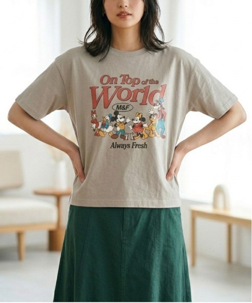 Disney(ディズニー)の「【DISNEY/ディズニー】キャラクターミッキー&フレンズ ヴィンテージライク プリント半袖Tシャツ(WIDEシルエット)(Tシャツ/カットソー・レディース・スカイブルー/オレンジ/ベージュ/オフホワイト・LARGE/MEDIUM)」の20枚目の写真