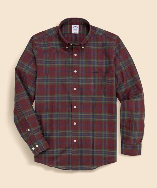 BROOKS BROTHERS(ブルックスブラザーズ)の「コットン マドラスチェック カジュアルシャツ Regular Fit(シャツ/ブラウス・メンズ・ダークグリーン/レッド・LARGE/SMALL/X-LARGE/MEDIUM)」の2枚目の写真