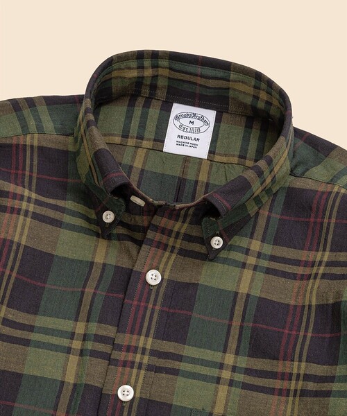BROOKS BROTHERS（ブルックスブラザーズ）の「コットン　マドラスチェック　カジュアルシャツ　Regular Fit（シャツ/ブラウス・メンズ・ダークグリーン・LARGE/SMALL/X-LARGE）」の2枚目の写真