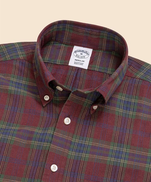 BROOKS BROTHERS(ブルックスブラザーズ)の「コットン マドラスチェック カジュアルシャツ Regular Fit(シャツ/ブラウス・メンズ・ダークグリーン/レッド・LARGE/SMALL/X-LARGE/MEDIUM)」の8枚目の写真