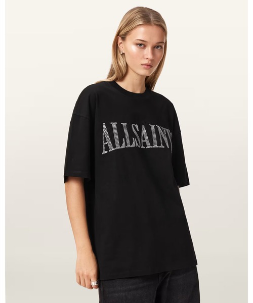 ALLSAINTS(オールセインツ)の「DASH ETTA OVERSIZED EMBROIDERED T-SHIRT | DASH ETTA オーバーサイズ 刺繍 Tシャツ(Tシャツ/カットソー・レディース・ブラック・XS/M/L/S)」の3枚目の写真