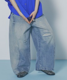 HOTEL VIVA la HOLIDAY（ホテルビバラホリデー）の「ダメージワイドデニムパンツ（デニムパンツ）」