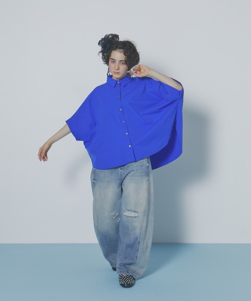 manana suerte(マニャーナスエルテ)の「ダメージワイドデニムパンツ(デニムパンツ・レディース・ブルー・MEDIUM/LARGE)」の7枚目の写真