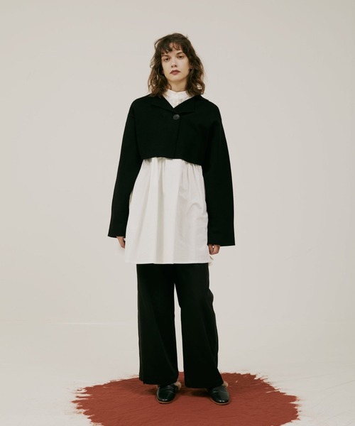 Alia（アリア）の「jacquard knit jacket（カーディガン/ボレロ・レディース・ブラック/ベージュ・FREE）」の3枚目の写真