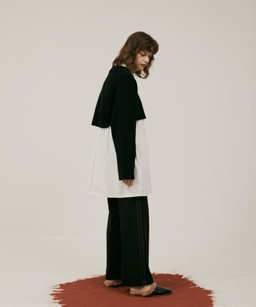 Alia（アリア）の「jacquard knit jacket（カーディガン/ボレロ・レディース・ブラック/ベージュ・FREE）」の4枚目の写真