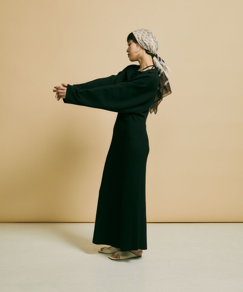 Alia（アリア）の「jacquard knit jacket（カーディガン/ボレロ・レディース・ブラック/ベージュ・FREE）」の6枚目の写真