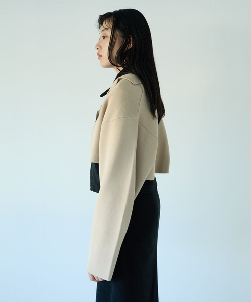 Alia（アリア）の「jacquard knit jacket（カーディガン/ボレロ・レディース・ブラック/ベージュ・FREE）」の7枚目の写真