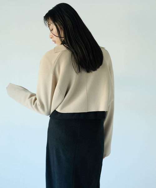 Alia（アリア）の「jacquard knit jacket（カーディガン/ボレロ・レディース・ブラック/ベージュ・FREE）」の8枚目の写真