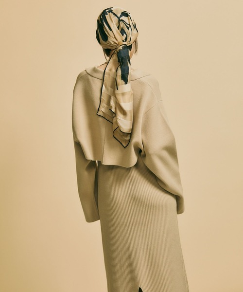 Alia（アリア）の「jacquard knit jacket（カーディガン/ボレロ・レディース・ブラック/ベージュ・FREE）」の11枚目の写真