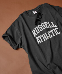 限定展開 RUSSELL ATHLETIC × FREAK'S STORE/ラッセルアスレチック 別注 フロッキー プリント 半袖 Tシャツ