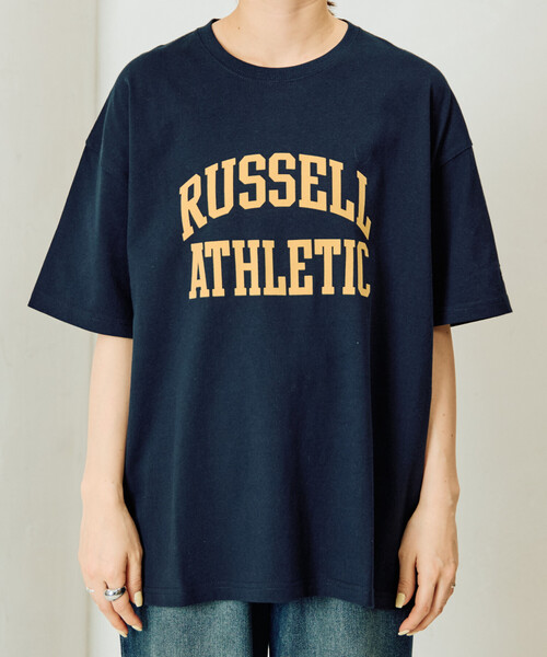 FREAK'S STORE(フリークスストア)の「限定展開 RUSSELL ATHLETIC × FREAK'S STORE/ラッセルアスレチック 別注 フロッキー プリント 半袖 Tシャツ(Tシャツ/カットソー・レディース・オフホワイト/ネイビー/ブラック/レッド/ライトグレー・フリ-)」の13枚目の写真