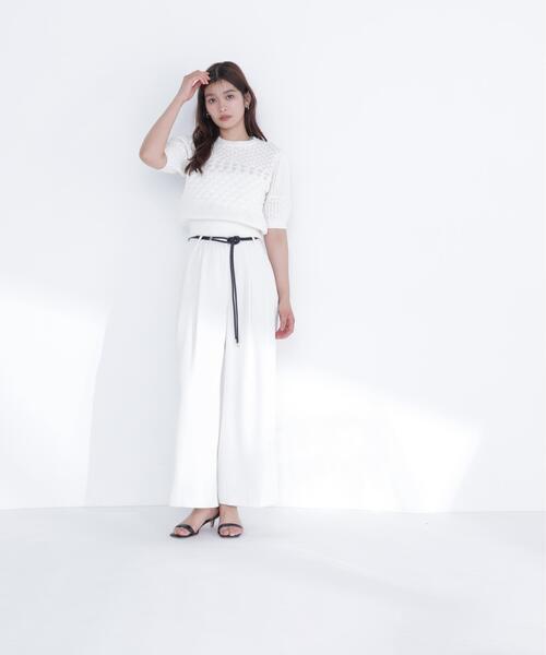 NATURAL BEAUTY BASIC(ナチュラルビューティーベーシック)の「フェイクレザーベルテッドパンツ(その他パンツ・レディース・オフホワイト/ブラック/キャメル・MEDIUM/P/S)」の7枚目の写真