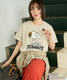 限定展開　別注/PEANUTS/ピーナッツ サガラ刺繍半袖Tシャツ