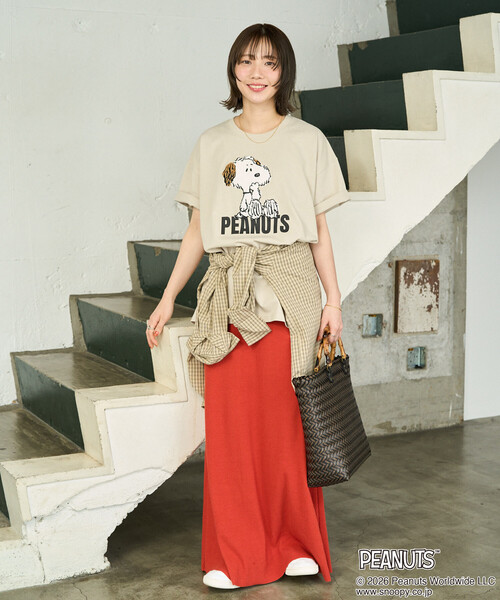 FREAK'S STORE(フリークスストア)の「限定展開 別注/PEANUTS/ピーナッツ サガラ刺繍半袖Tシャツ(Tシャツ/カットソー・レディース・ブラック/オフホワイト/ナチュラル/ブルー・フリ-)」の10枚目の写真