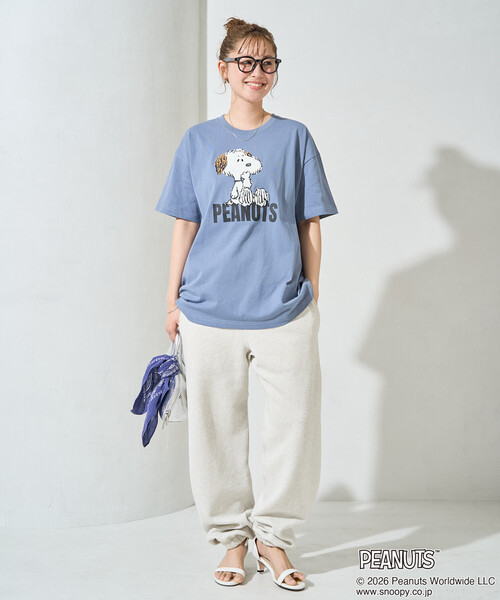 FREAK'S STORE(フリークスストア)の「限定展開 別注/PEANUTS/ピーナッツ サガラ刺繍半袖Tシャツ(Tシャツ/カットソー・レディース・ブラック/オフホワイト/ナチュラル/ブルー・フリ-)」の16枚目の写真