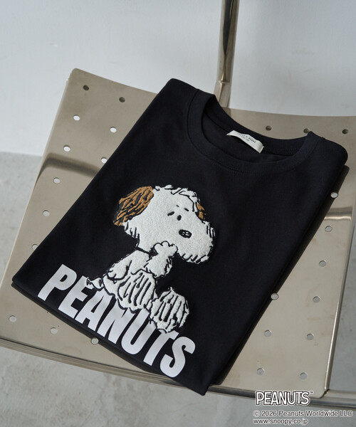 FREAK'S STORE(フリークスストア)の「限定展開 別注/PEANUTS/ピーナッツ サガラ刺繍半袖Tシャツ(Tシャツ/カットソー・レディース・ブラック/オフホワイト/ナチュラル/ブルー・フリ-)」の19枚目の写真