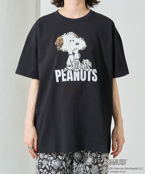 FREAK'S STORE(フリークスストア)の「限定展開 別注/PEANUTS/ピーナッツ サガラ刺繍半袖Tシャツ(Tシャツ/カットソー・レディース・ブラック/オフホワイト/ナチュラル/ブルー・フリ-)」の21枚目の写真