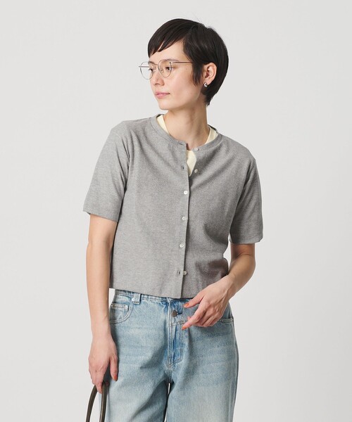 BEAUTY&YOUTH UNITED ARROWS（ビューティーアンドユースユナイテッドアローズ）の「【WEB限定】ラメ ショートスリーブカーディガン（カーディガン/ボレロ・レディース・ライトブルー/ナチュラル/グレー・FREE）」の2枚目の写真