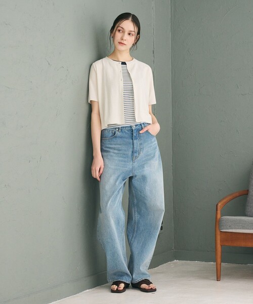 BEAUTY&YOUTH UNITED ARROWS（ビューティーアンドユースユナイテッドアローズ）の「【WEB限定】ラメ ショートスリーブカーディガン（カーディガン/ボレロ・レディース・ライトブルー/ナチュラル/グレー・FREE）」の8枚目の写真