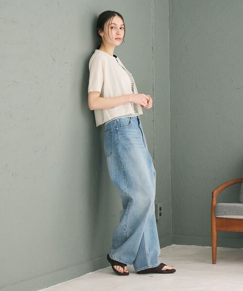BEAUTY&YOUTH UNITED ARROWS（ビューティーアンドユースユナイテッドアローズ）の「【WEB限定】ラメ ショートスリーブカーディガン（カーディガン/ボレロ・レディース・ライトブルー/ナチュラル/グレー・FREE）」の9枚目の写真