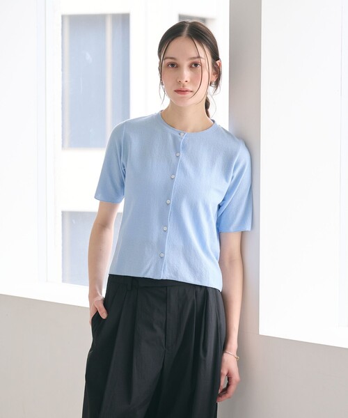 BEAUTY&YOUTH UNITED ARROWS（ビューティーアンドユースユナイテッドアローズ）の「【WEB限定】ラメ ショートスリーブカーディガン（カーディガン/ボレロ・レディース・ライトブルー/ナチュラル/グレー・FREE）」の10枚目の写真