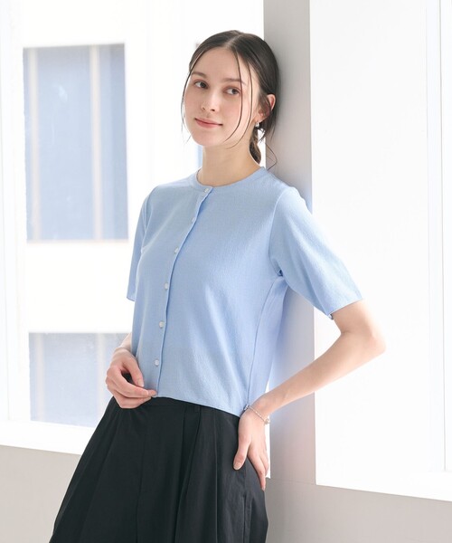 BEAUTY&YOUTH UNITED ARROWS（ビューティーアンドユースユナイテッドアローズ）の「【WEB限定】ラメ ショートスリーブカーディガン（カーディガン/ボレロ・レディース・ライトブルー/ナチュラル/グレー・FREE）」の11枚目の写真