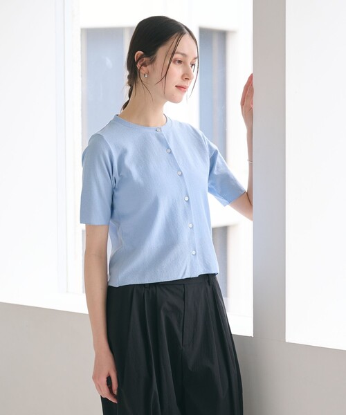 BEAUTY&YOUTH UNITED ARROWS（ビューティーアンドユースユナイテッドアローズ）の「【WEB限定】ラメ ショートスリーブカーディガン（カーディガン/ボレロ・レディース・ライトブルー/ナチュラル/グレー・FREE）」の12枚目の写真