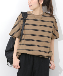 フレンチスリーブボーダーTシャツ