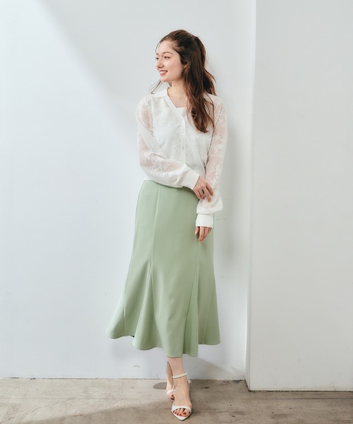 12Twelve Agenda(トゥエルブ アジェンダ)の「レースジャガード編みカーディガン(カーディガン/ボレロ・レディース・ブラック/オフホワイト/サックスブルー・M)」の19枚目の写真