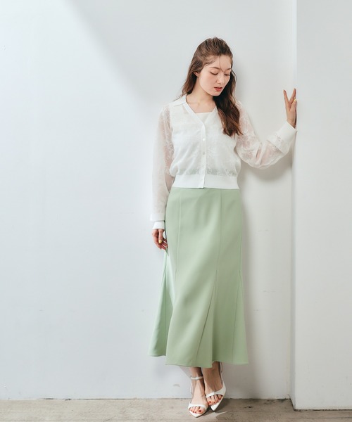 12Twelve Agenda(トゥエルブ アジェンダ)の「レースジャガード編みカーディガン(カーディガン/ボレロ・レディース・ブラック/オフホワイト/サックスブルー・M)」の18枚目の写真