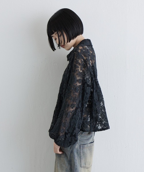 Lui's（ルイス）の「レースZIPシャツ（シャツ/ブラウス・レディース・アイボリー/ブラック・FREE）」の17枚目の写真