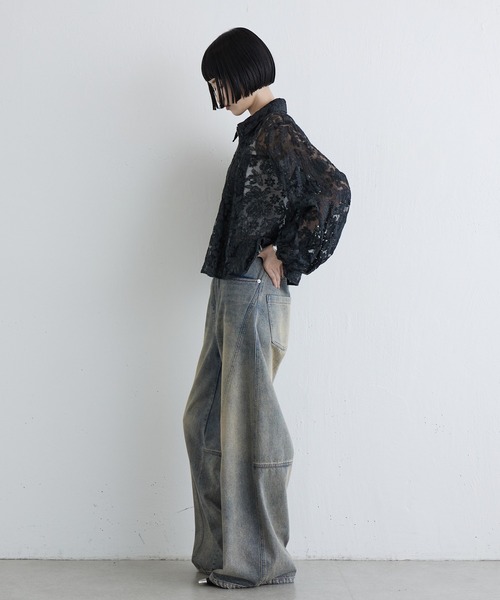 Lui's（ルイス）の「レースZIPシャツ（シャツ/ブラウス・レディース・アイボリー/ブラック・FREE）」の21枚目の写真