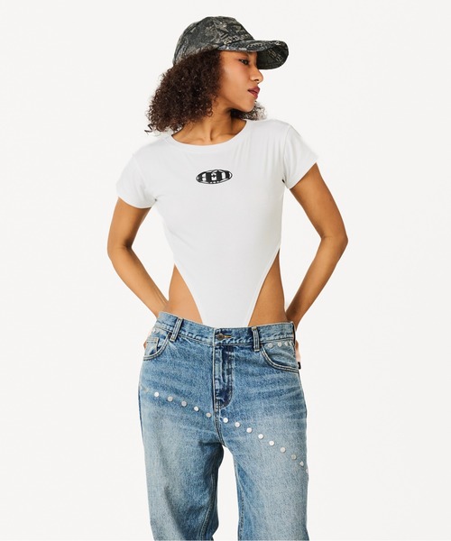 BEEDEN（ビーデン）の「SECOUND SKIN BODYSUIT（Tシャツ/カットソー・レディース・ホワイト/ブラック/レッド・FREE）」の7枚目の写真