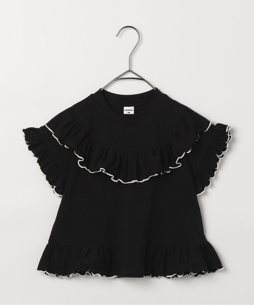 p.premier(ピードットプルミエ)の「エアリーストレッチフリルメロウ半袖Tシャツ(Tシャツ/カットソー・キッズ・イエロー/グリーン/レッド/ブラック・80/90/100/110/120/130/140)」の2枚目の写真