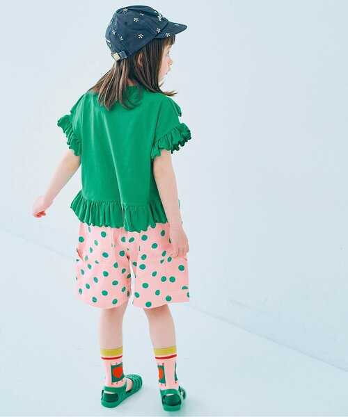 p.premier(ピードットプルミエ)の「エアリーストレッチフリルメロウ半袖Tシャツ(Tシャツ/カットソー・キッズ・イエロー/グリーン/レッド/ブラック・80/90/100/110/120/130/140)」の6枚目の写真