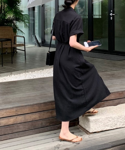 FAVORITO(ファヴォリート)の「リボンシャツワンピース(シャツワンピース・レディース・ホワイト/ブラック・F)」の19枚目の写真