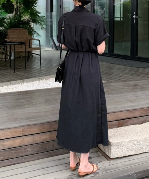 FAVORITO(ファヴォリート)の「リボンシャツワンピース(シャツワンピース・レディース・ホワイト/ブラック・F)」の20枚目の写真