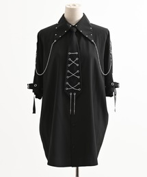 『TRAVAS TOKYO/トラバス トーキョー』ネクタイ付きパンクスデザインシャツ