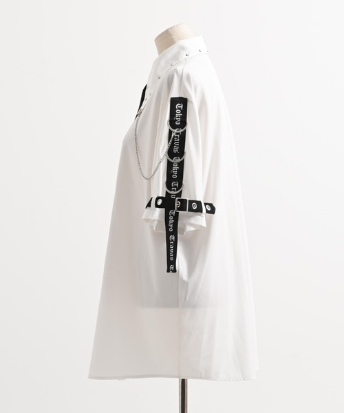 TRAVAS TOKYO(トラバス トウキョウ)の「『TRAVAS TOKYO/トラバス トーキョー』ネクタイ付きパンクスデザインシャツ(シャツ/ブラウス・レディース・ホワイト/ブラック・FREE)」の22枚目の写真