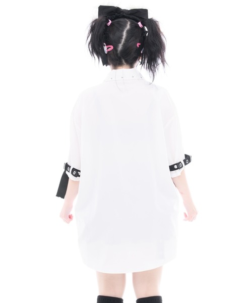 TRAVAS TOKYO(トラバス トウキョウ)の「『TRAVAS TOKYO/トラバス トーキョー』ネクタイ付きパンクスデザインシャツ(シャツ/ブラウス・レディース・ホワイト/ブラック・FREE)」の5枚目の写真