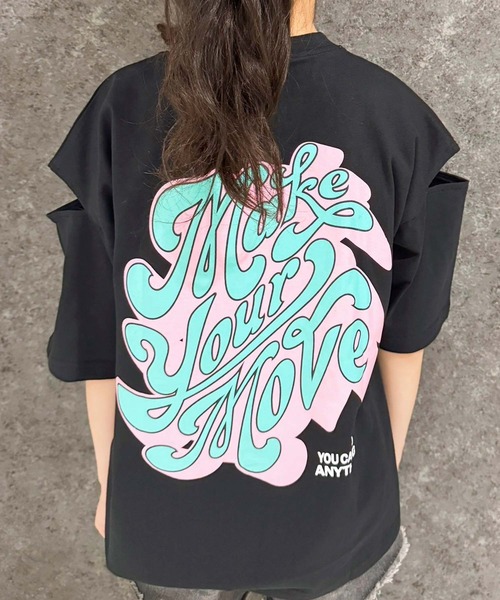 SHISKY(シスキー)の「SHISKY エンプティショルダー オーバーサイズ 半袖Tシャツ(Tシャツ/カットソー・キッズ・オフホワイト/杢グレー/ホワイト系その他2/ブラック系その他/グレー系その他/ブラック/ミント/チャコール/グリーン系その他/グレー系その他2/ホワイト系その他/ホワイト系その他3・110/120/130/140/150/160)」の15枚目の写真