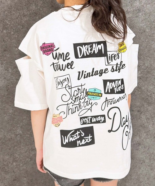 SHISKY(シスキー)の「SHISKY エンプティショルダー オーバーサイズ 半袖Tシャツ(Tシャツ/カットソー・キッズ・オフホワイト/杢グレー/ホワイト系その他2/ブラック系その他/グレー系その他/ブラック/ミント/チャコール/グリーン系その他/グレー系その他2/ホワイト系その他/ホワイト系その他3・110/120/130/140/150/160)」の18枚目の写真