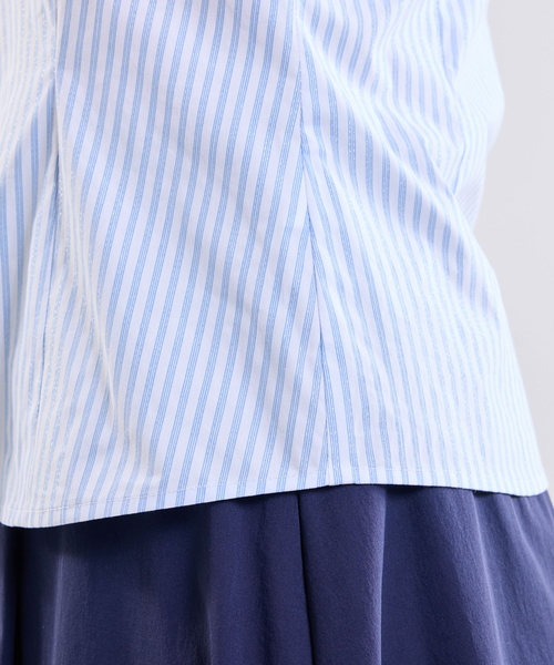 NARACAMICIE(ナラカミーチェ)の「【NARACAMICIE】ラメストライプ半袖シャツ(シャツ/ブラウス・レディース・ピンク/ブルー・L/M)」の13枚目の写真