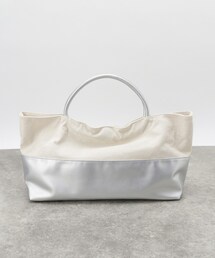 GALLEST | バイカラーギャザーハンドルバッグ(トートバッグ)