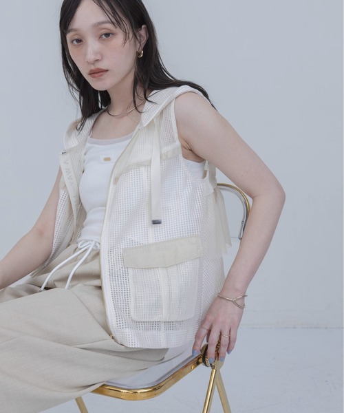 eimee law メッシュレイヤードブルゾン ベージュ バルーン袖Aラインブルゾン Palm Riche│Eimee Law & LHELBIE 公式