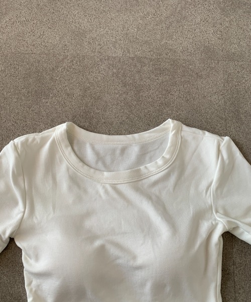Teem Store(チームストア)の「【カップ付き】バックバタフライデザインタイトTシャツ ピチT(Tシャツ/カットソー・レディース・レッド/ブラック/ホワイト・F)」の17枚目の写真