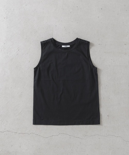 quadro(クオドロ)の「コンパクトクルローレル天竺タンクトップ(Tシャツ/カットソー・レディース・サンドベージュ/ネイビー/ホワイト・FREE)」の3枚目の写真