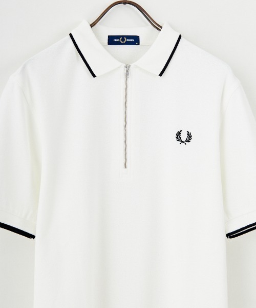 FRED PERRY（フレッドペリー）の「[FRED PERRY/フレッドペリー] ワンポイント刺繍ロゴ ハーフジップポロシャツ（ポロシャツ・レディース・ブラック/ホワイト・L/M）」の15枚目の写真