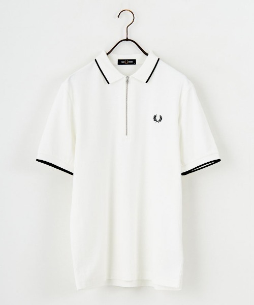 FRED PERRY（フレッドペリー）の「[FRED PERRY/フレッドペリー] ワンポイント刺繍ロゴ ハーフジップポロシャツ（ポロシャツ・レディース・ブラック/ホワイト・L/M）」の13枚目の写真