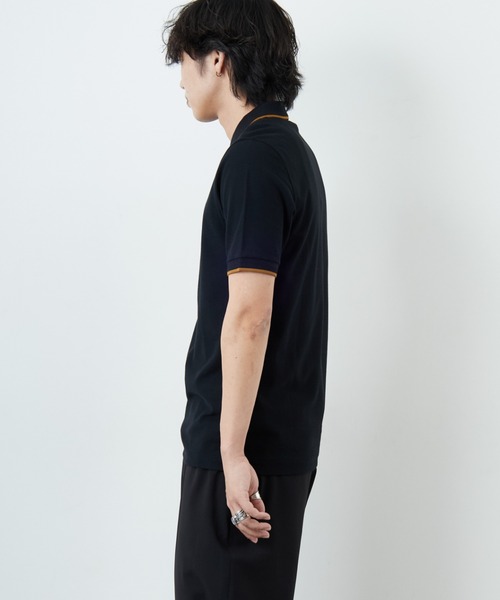 FRED PERRY（フレッドペリー）の「[FRED PERRY/フレッドペリー] ワンポイント刺繍ロゴ ハーフジップポロシャツ（ポロシャツ・レディース・ブラック/ホワイト・L/M）」の7枚目の写真